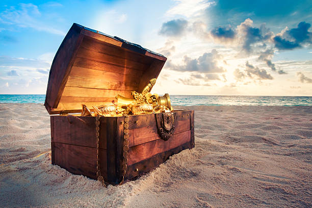 treasure chest on a beach
